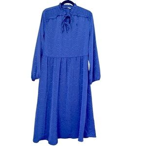 Anthropology Tu Women’s Sz 16 Purple Silky Midi Dress Mock Neck